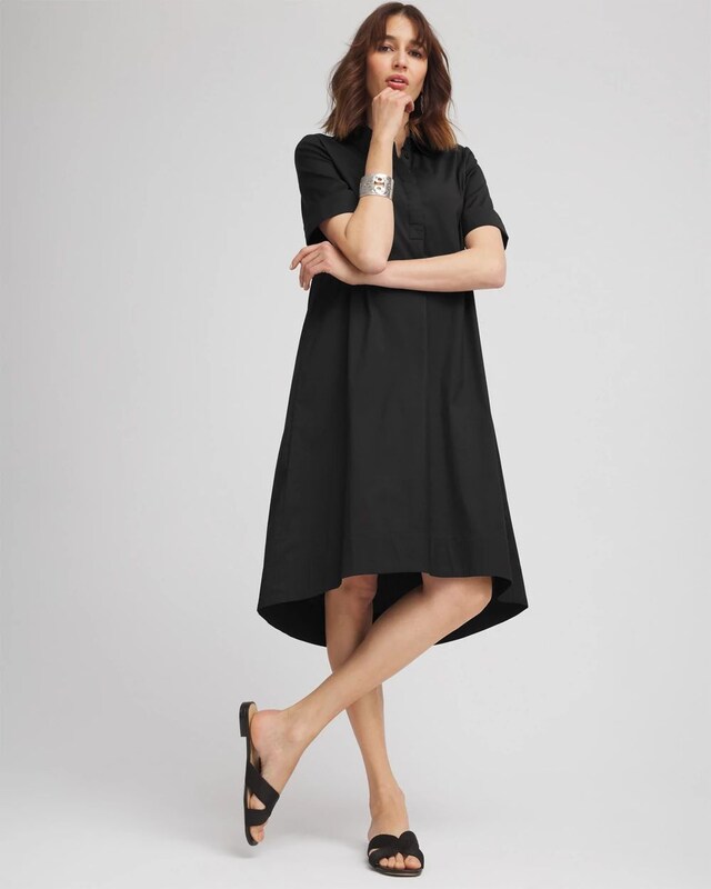 High-Low Hemmed Popover Shirtdress - image 1